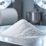 Heap of industrial grade white Polyvinyl Alcohol PVA powder for paper sizing and adhesive manufacturing